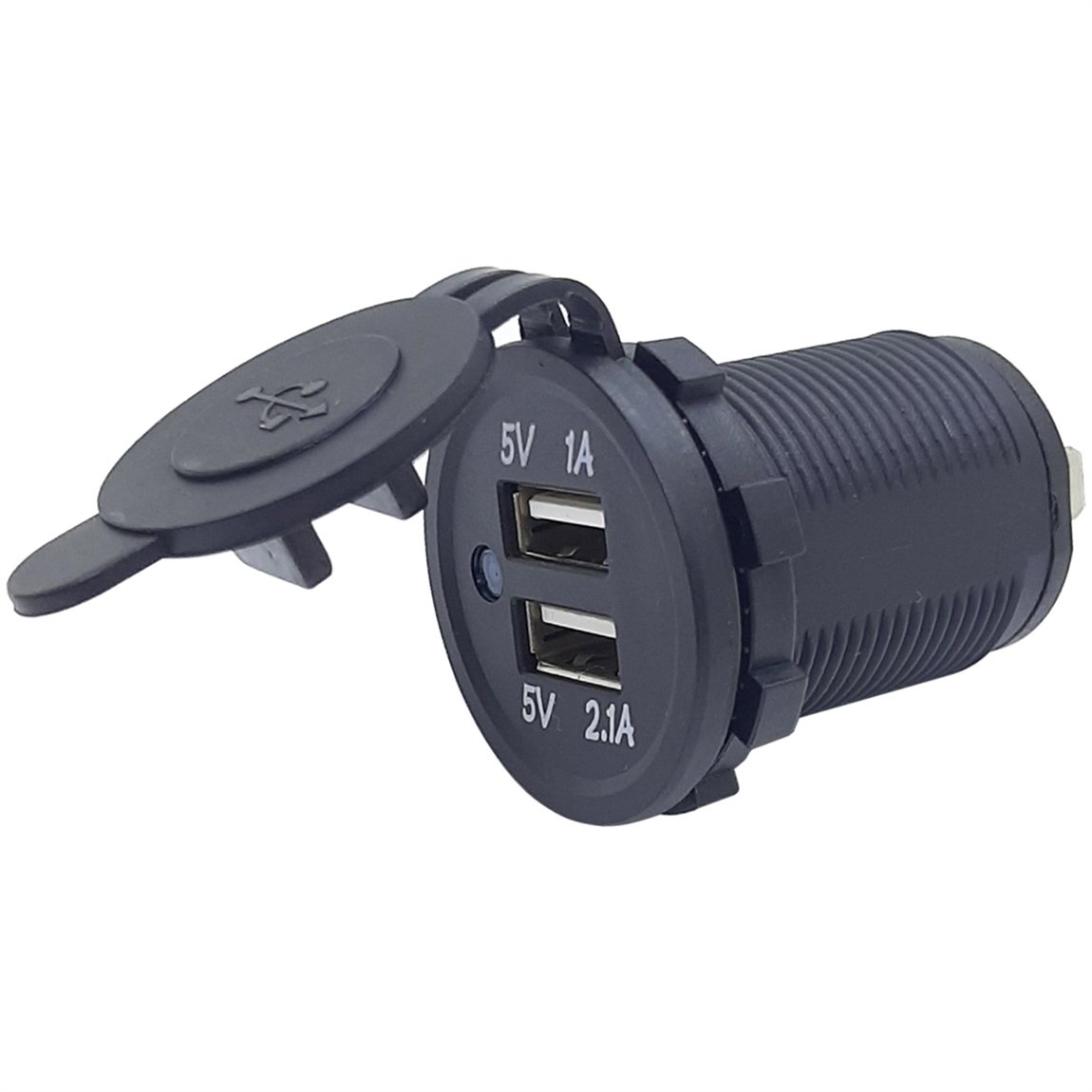 Pano Tip 2'Li USB Soket Mavi Ledli