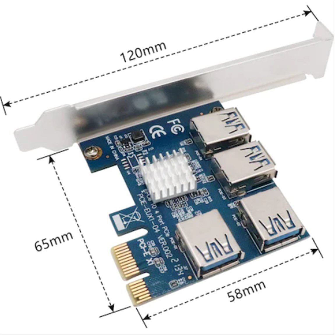 PCI-E Express 1X 1 to 4 USB 3.0 RİSER ÇOĞALTICI & ÇOKLAYICI