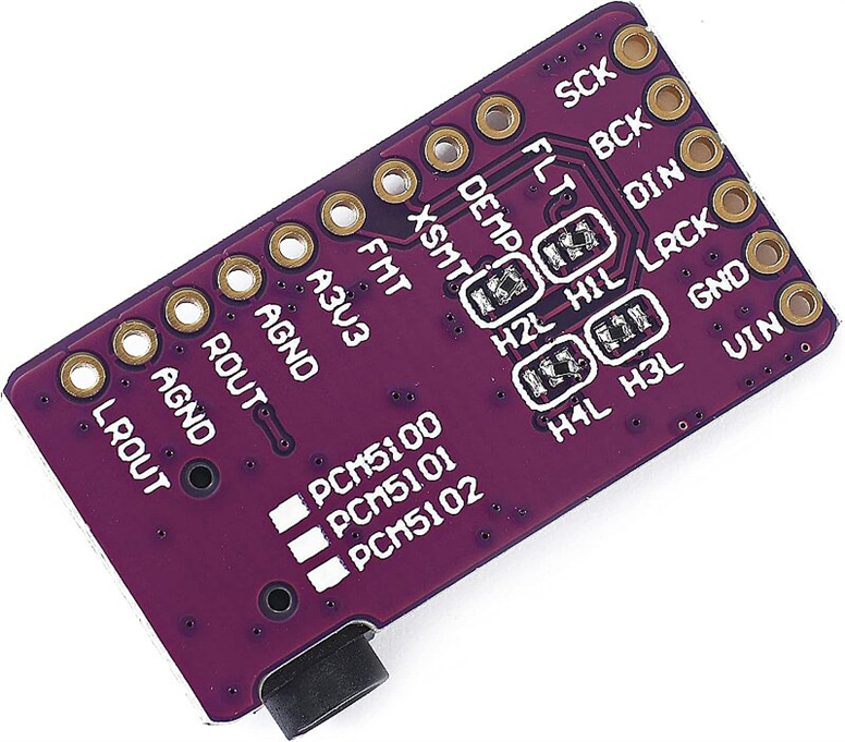 PCM5102A I2S DAC Dekoder Modülü - Stereo Ses Çıkış KartıPCM5102A I2S DAC Stereo Ses Modülü | Robo Dünya