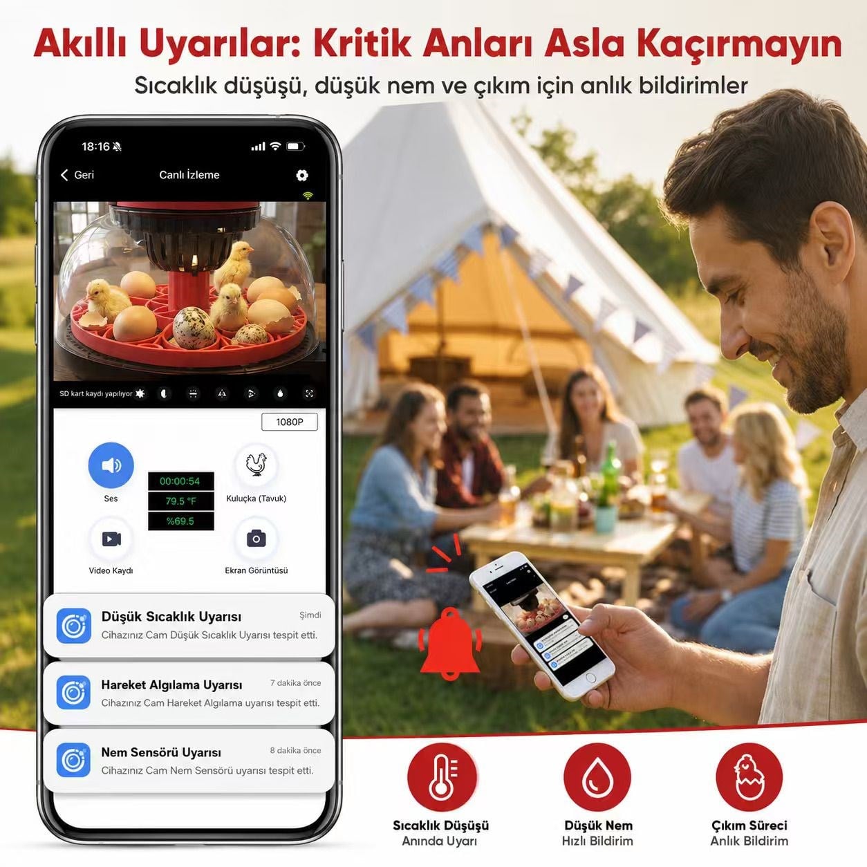 Robodünya Akıllı Kameralı Kuluçka Makinesi - 12'li