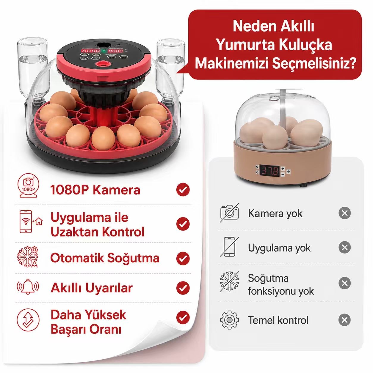 Robodünya Akıllı Kameralı Kuluçka Makinesi - 12'li