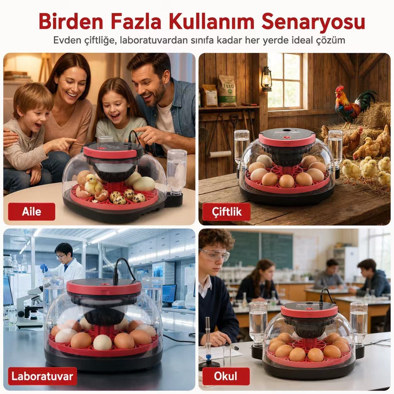 Robodünya Akıllı Kameralı Kuluçka Makinesi - 12'li