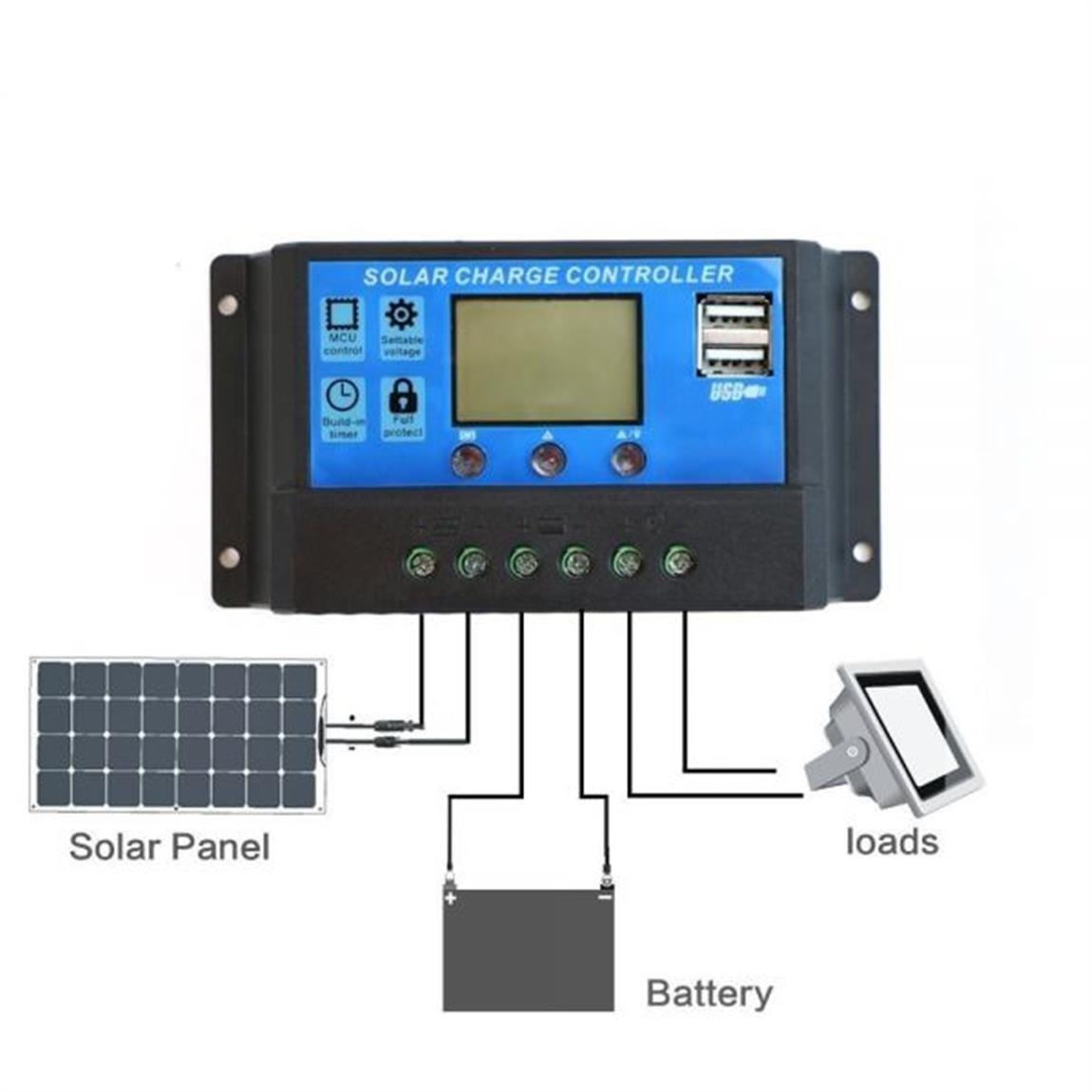 Solar Panel Akü Şarj Cihazı 30A 12/24VSolar Panel Akü Şarj Cihazı 30A 12/24V