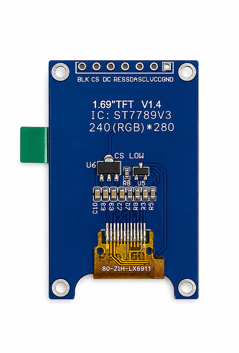 TFT LCD 1.69 İnç 240x280 ST7789 V3 SPI Display Modülü1.69 İnç ST7789 240x280 IPS TFT LCD | Robo Dünya