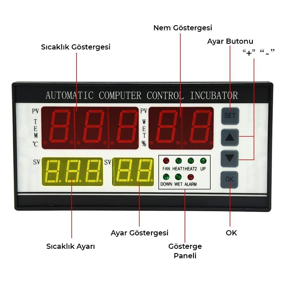 XM-18 AC 220V Dijital Nem ve Sıcaklık Kontrol Cihazı Otomatik Kuluçka İnkübatör TermostatXM-18 220V Nem ve Sıcaklık Kontrol Cihazı | Kuluçka Termostatı