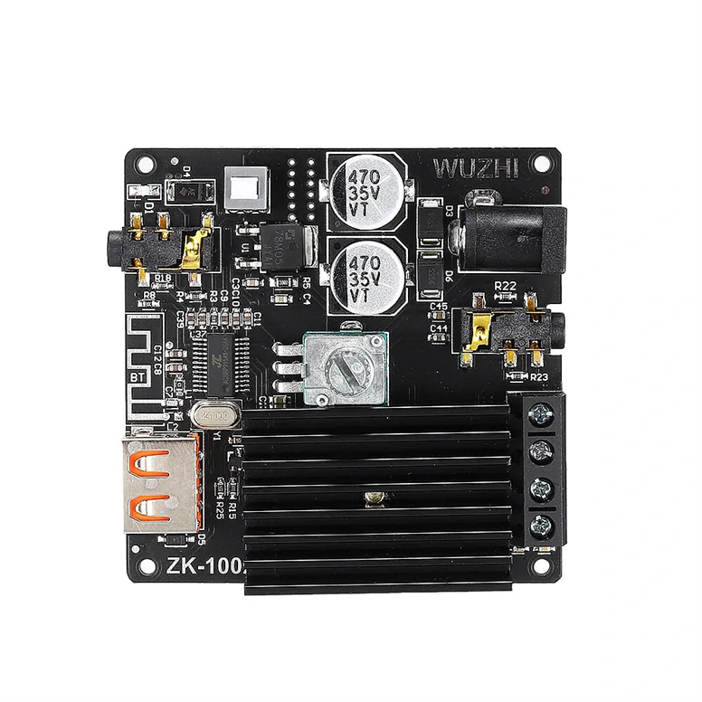 ZK-1002M 2x100W Bluetooth 5.0 USB AUX TPA3116D2 Stereo Amfi Modülü – Ses KontrollüZK-1002M Bluetooth USB AUX 2x100W Amfi | Robo Dünya