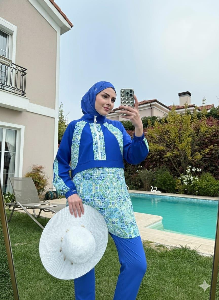 ETNİK DESENLİ TESETTÜR MAYO