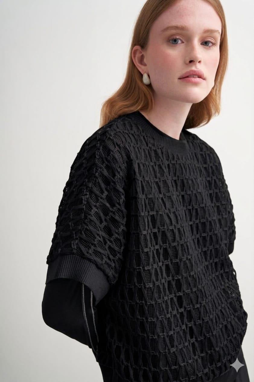 FİLE BLUZLU PAMUKLU ÜÇLÜ  TAKIM