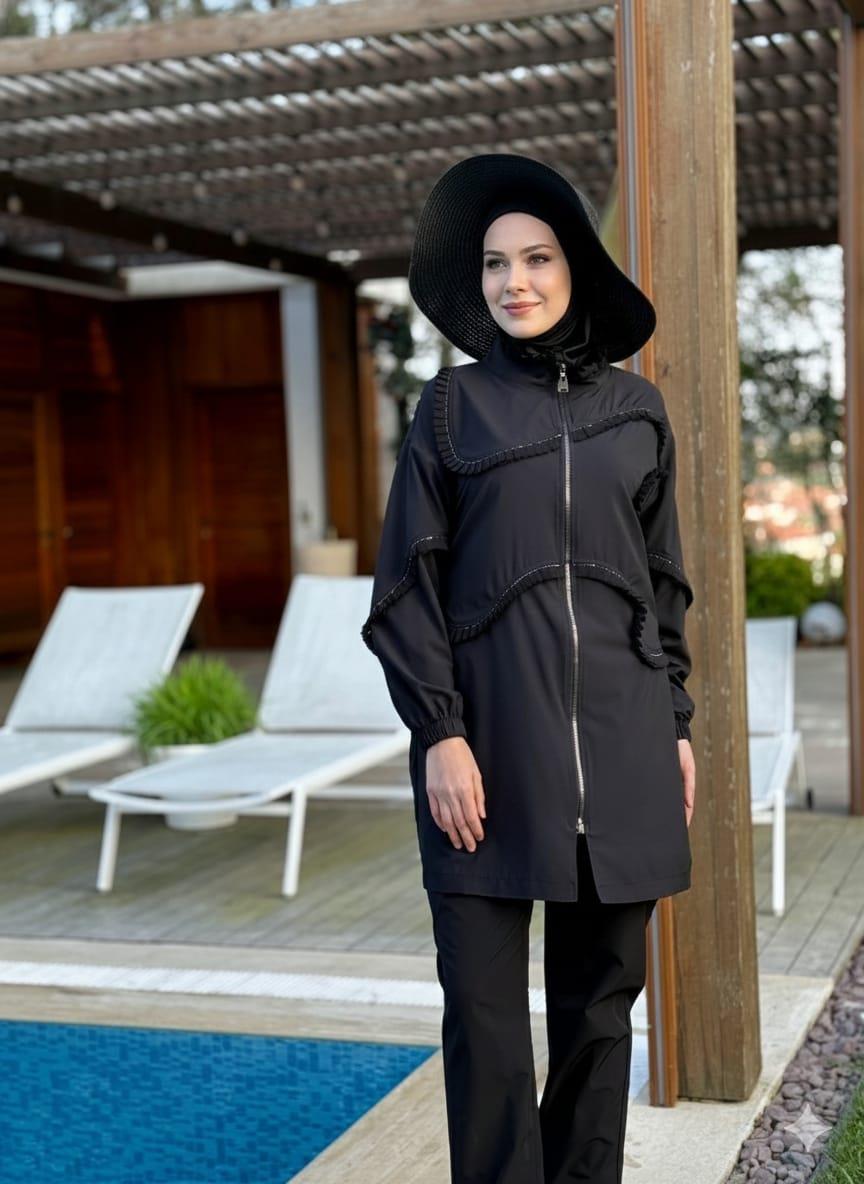 FIRFIR ŞERİTLİ TESETTÜR MAYO