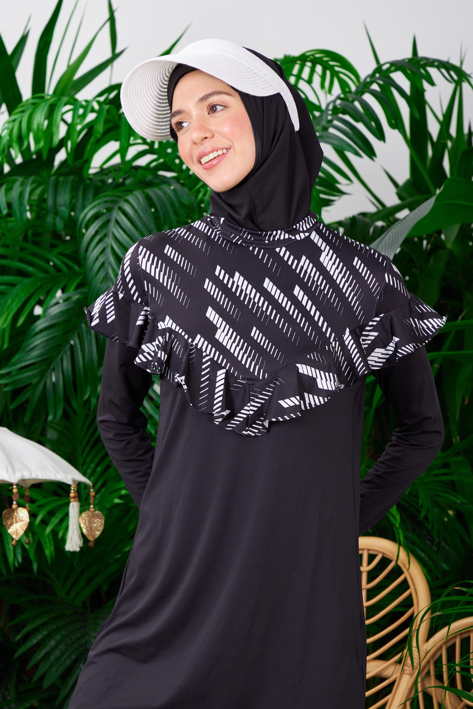 GEOMETRİK DESENLİ TESETTÜR MAYO