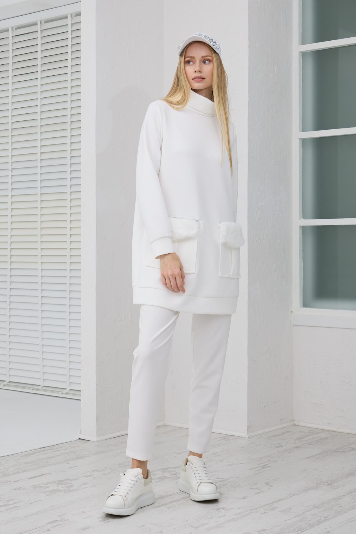 KÜRK CEPLİ SWEATSHIRT