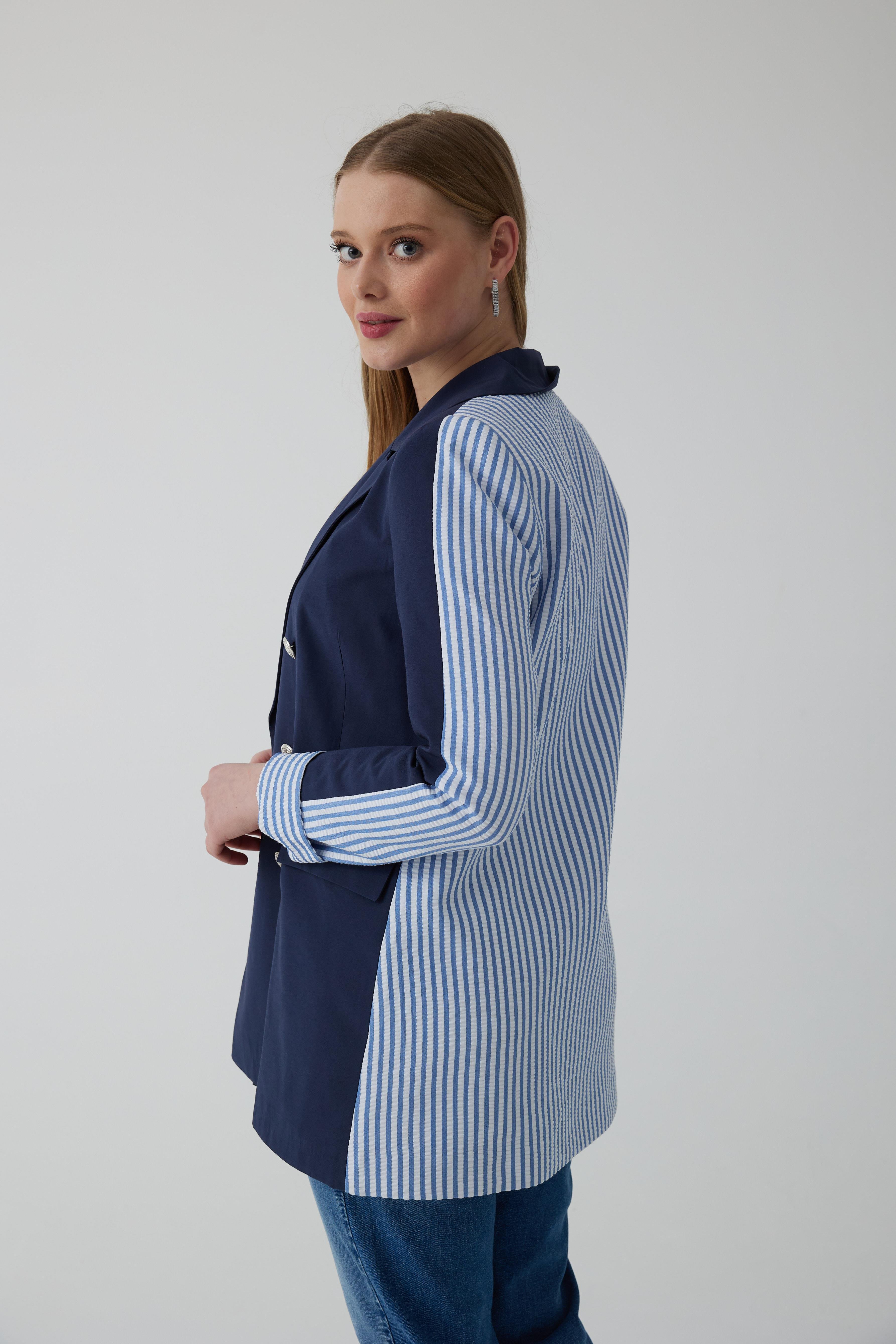 SIRTI ÇİZGİLİ BLAZER CEKET