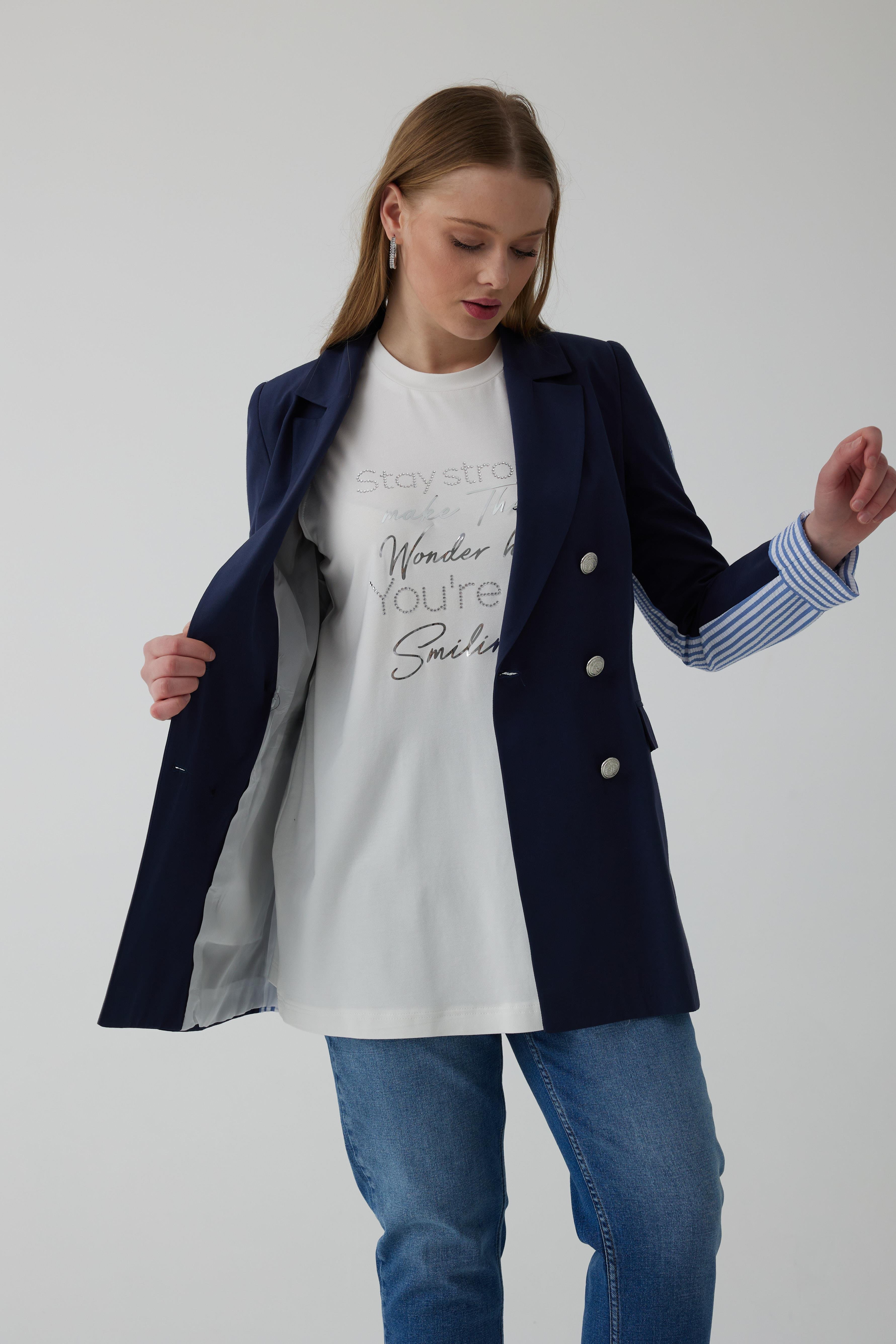 SIRTI ÇİZGİLİ BLAZER CEKET