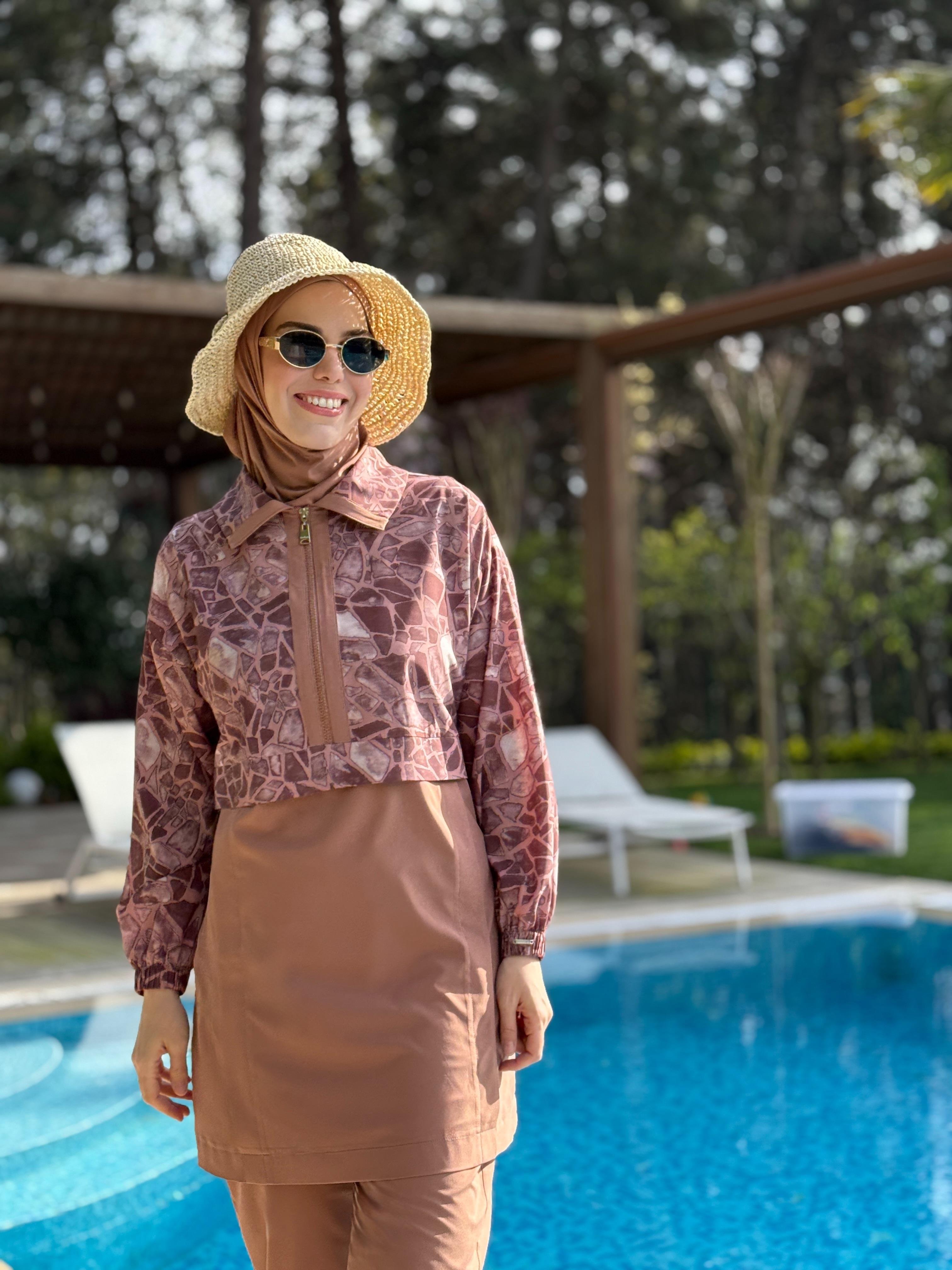 TAŞ DESENLİ TESETTÜR MAYO
