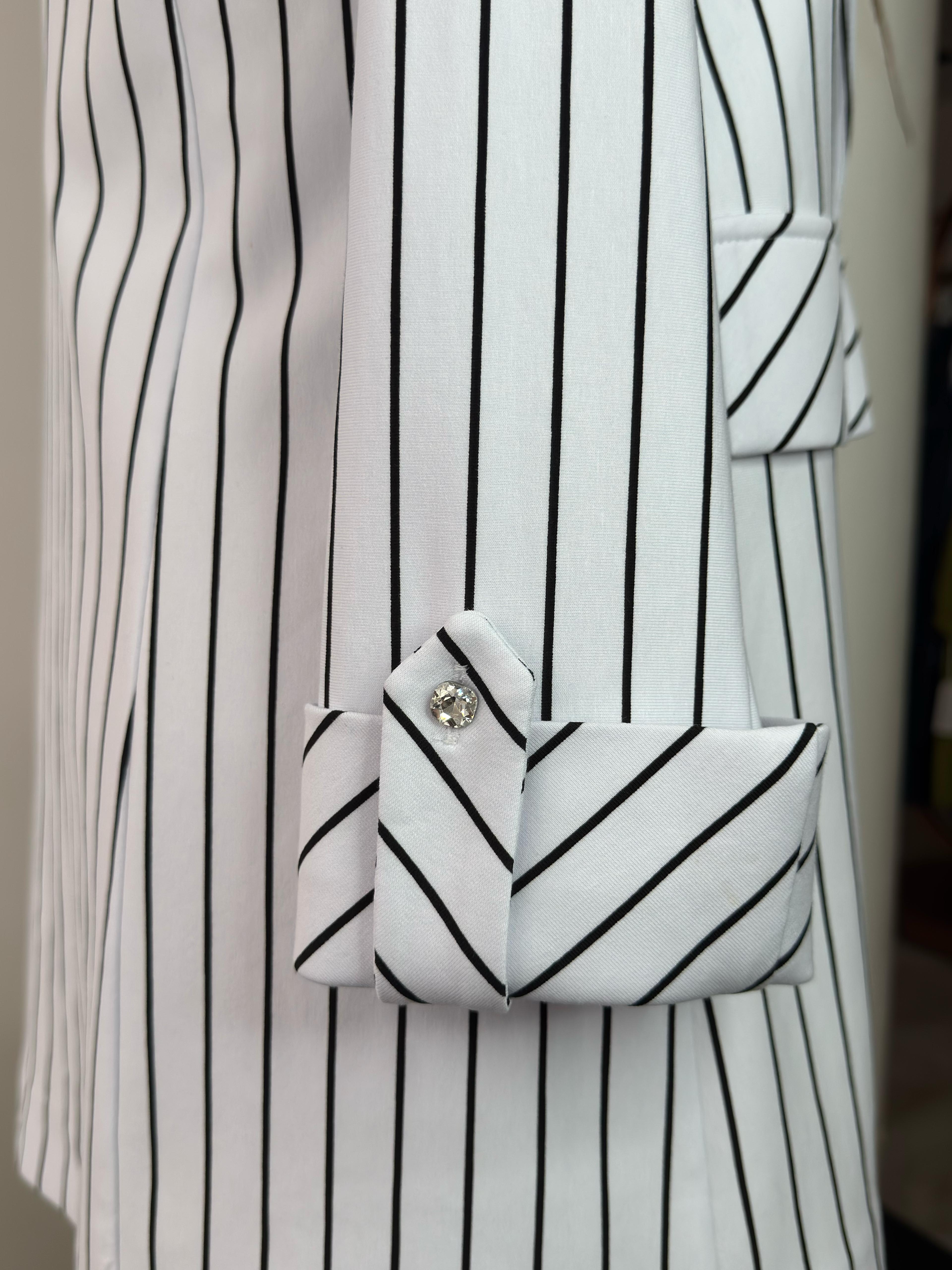 TAŞLI ÇİZGİLİ BLAZER CEKET