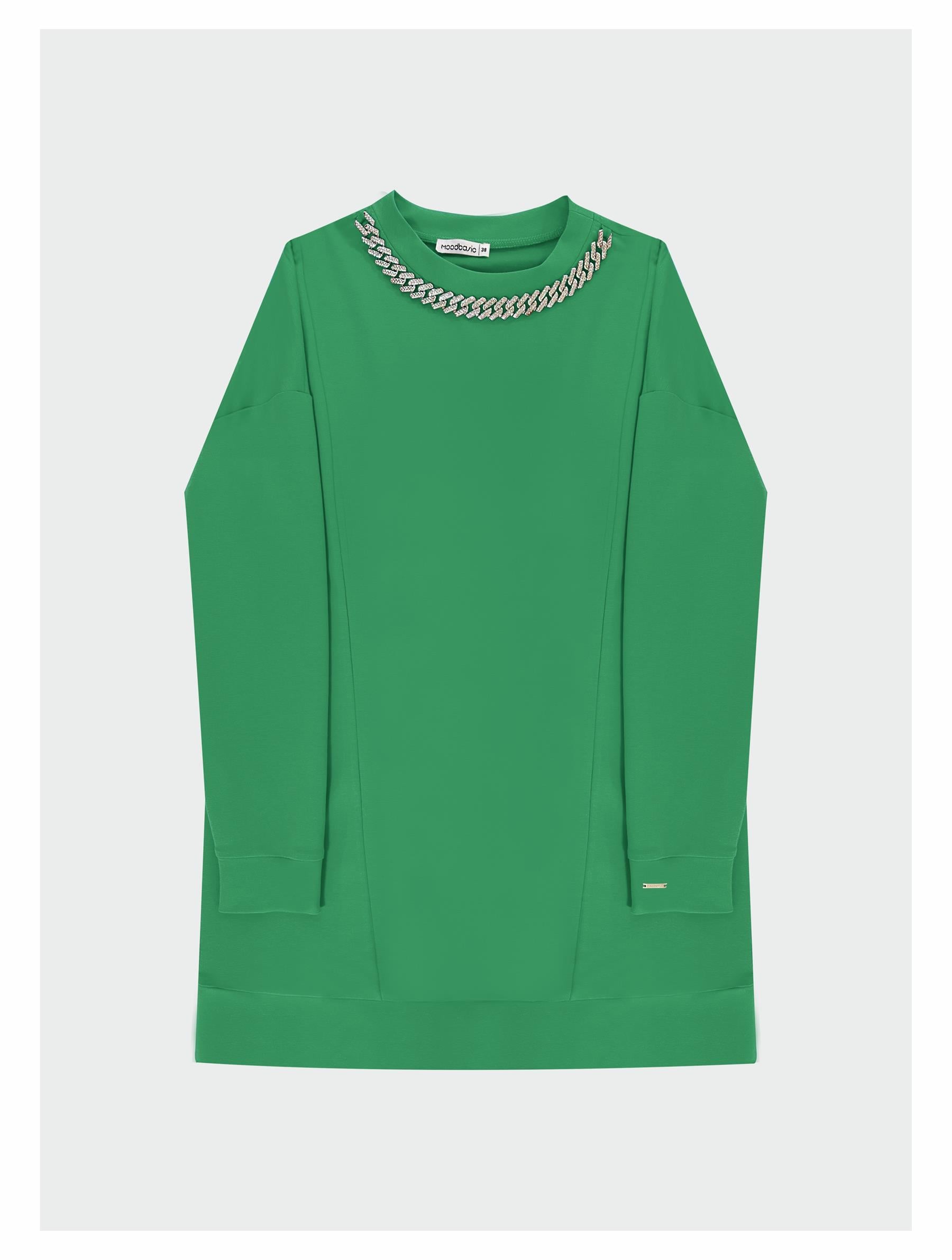 YAKASI ZİNCİRLİ SWEATSHIRT