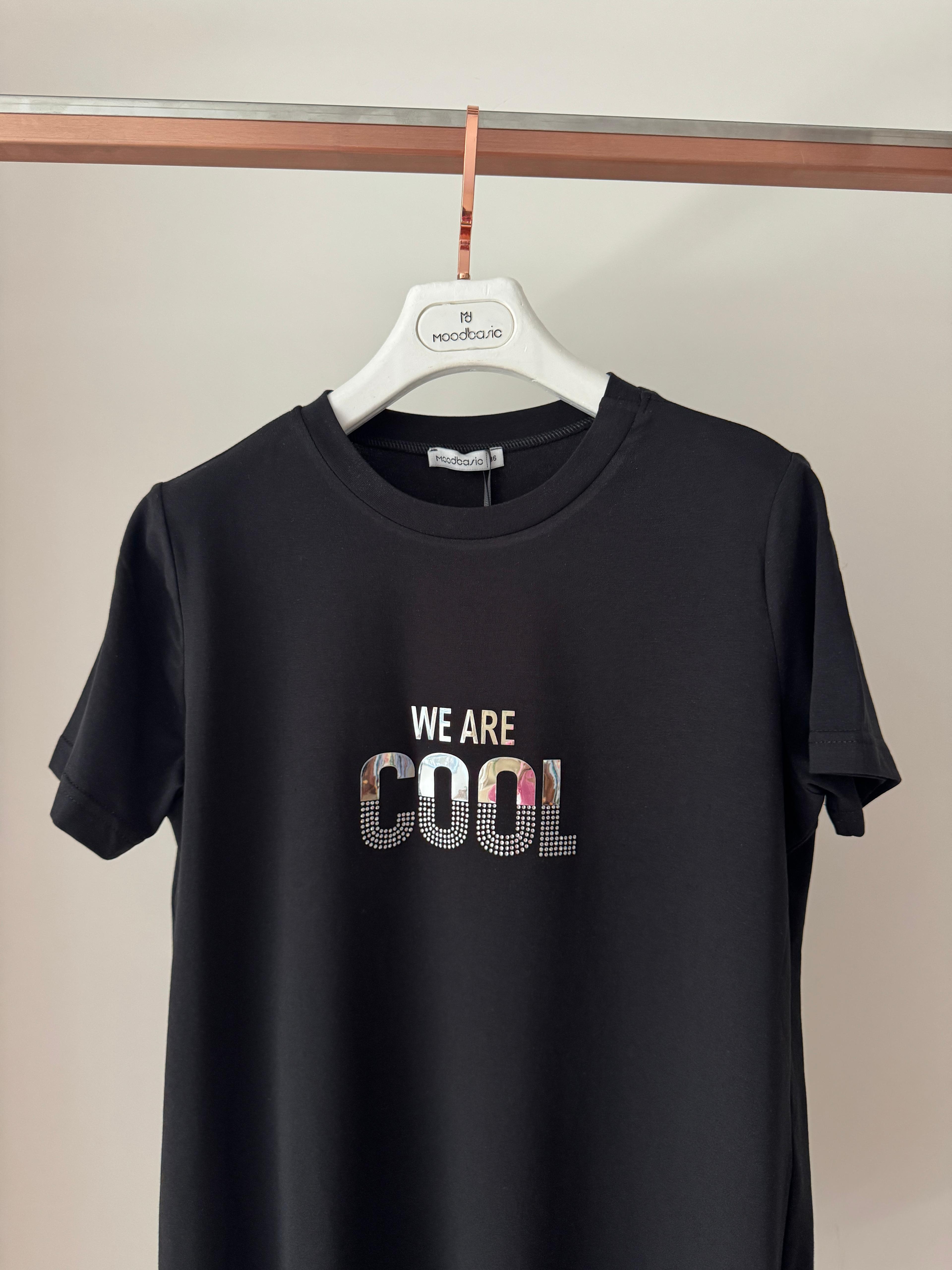 YAZI BASKILI TAŞLI TSHIRT