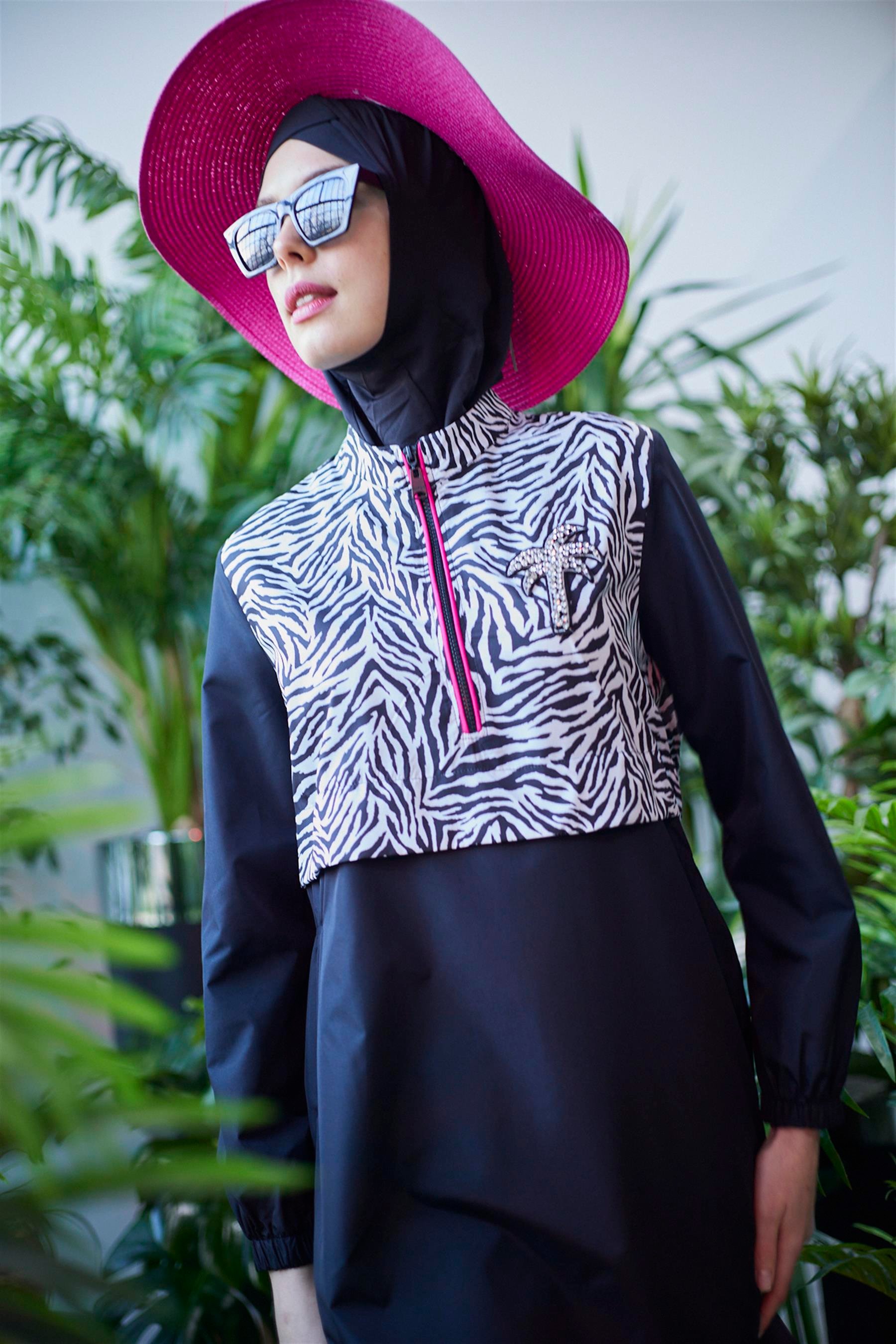 ZEBRA DESENLİ TESETTÜR MAYO