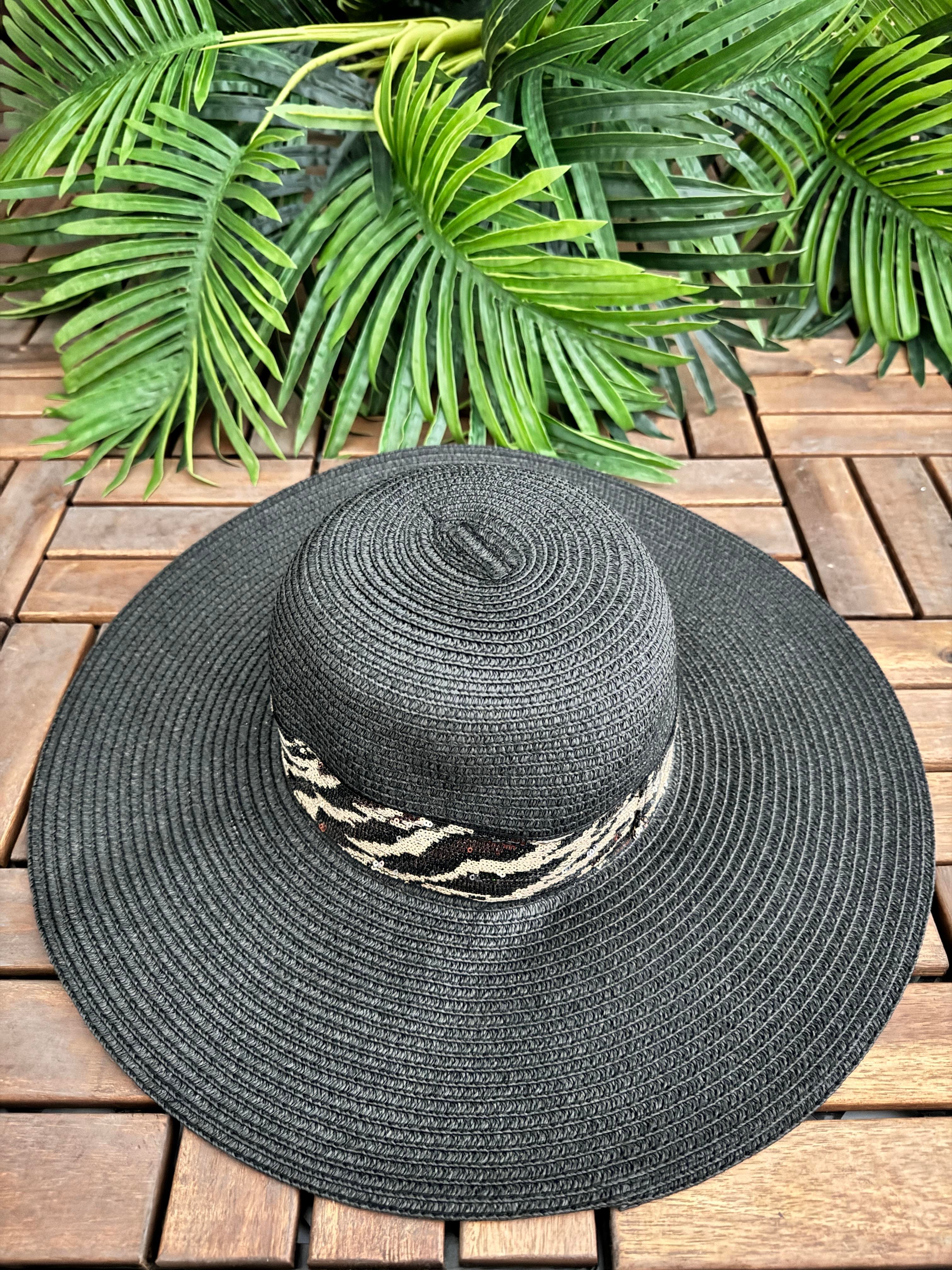 ZEBRA ŞERİTLİ HASIR ŞAPKA