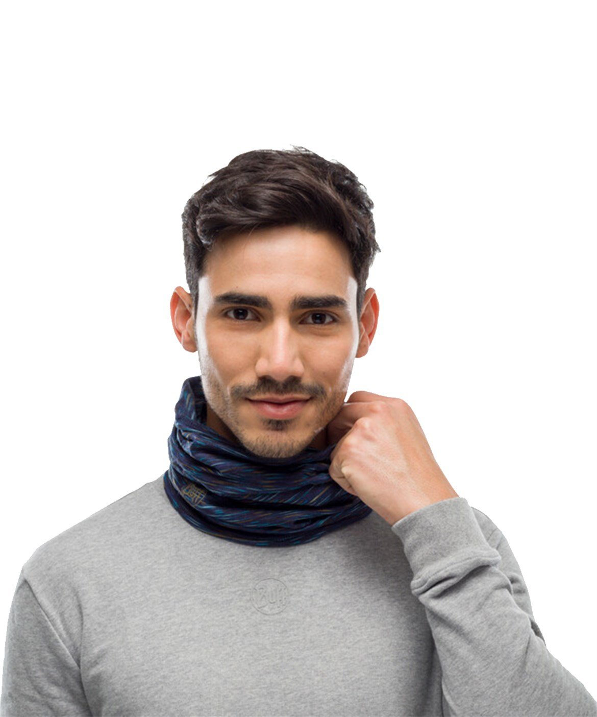 BUFF MERINO LIGHTWEIGHT MULTISTRIPES DENIM