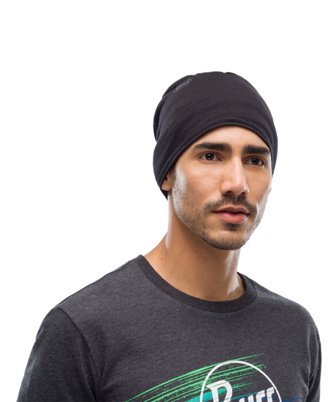 BUFF MERINO LIGHTWEIGHT SOLID BLACK