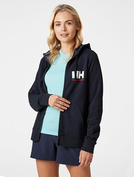 HELLY HANSEN W HELLY HANSEN LOGO FULL ZIP HOODIE KAPİŞONLU