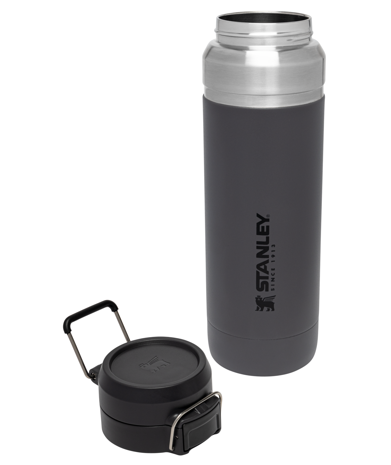 Gourde Stanley Quick-Flip 1,06 L (36 Oz) - Acier Inoxydable - Isolation Sous Vide - Couvercle à Bouton Poussoir - Noir - 8