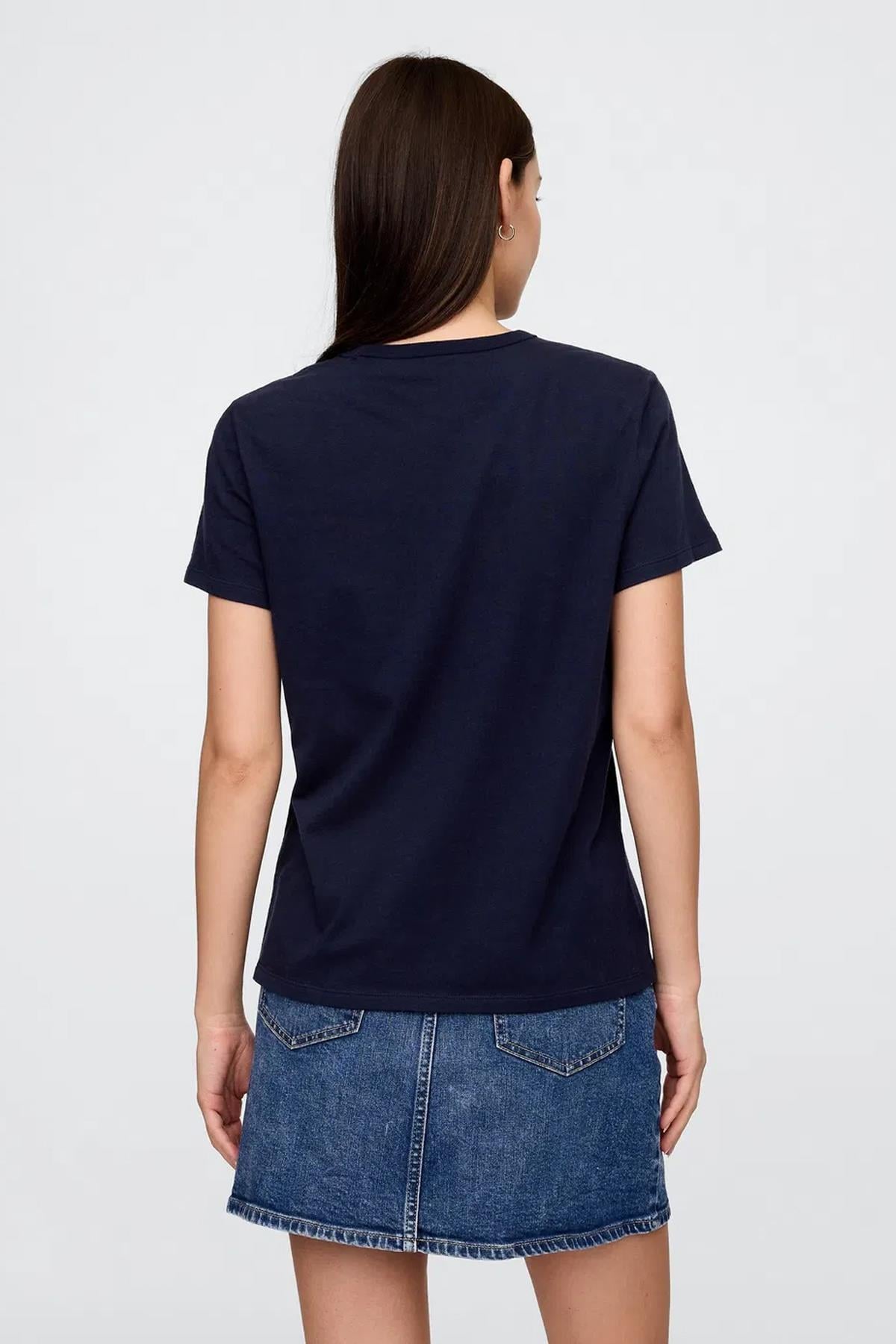 Gap V-SS Fav Crew Solid Kadın Tişört