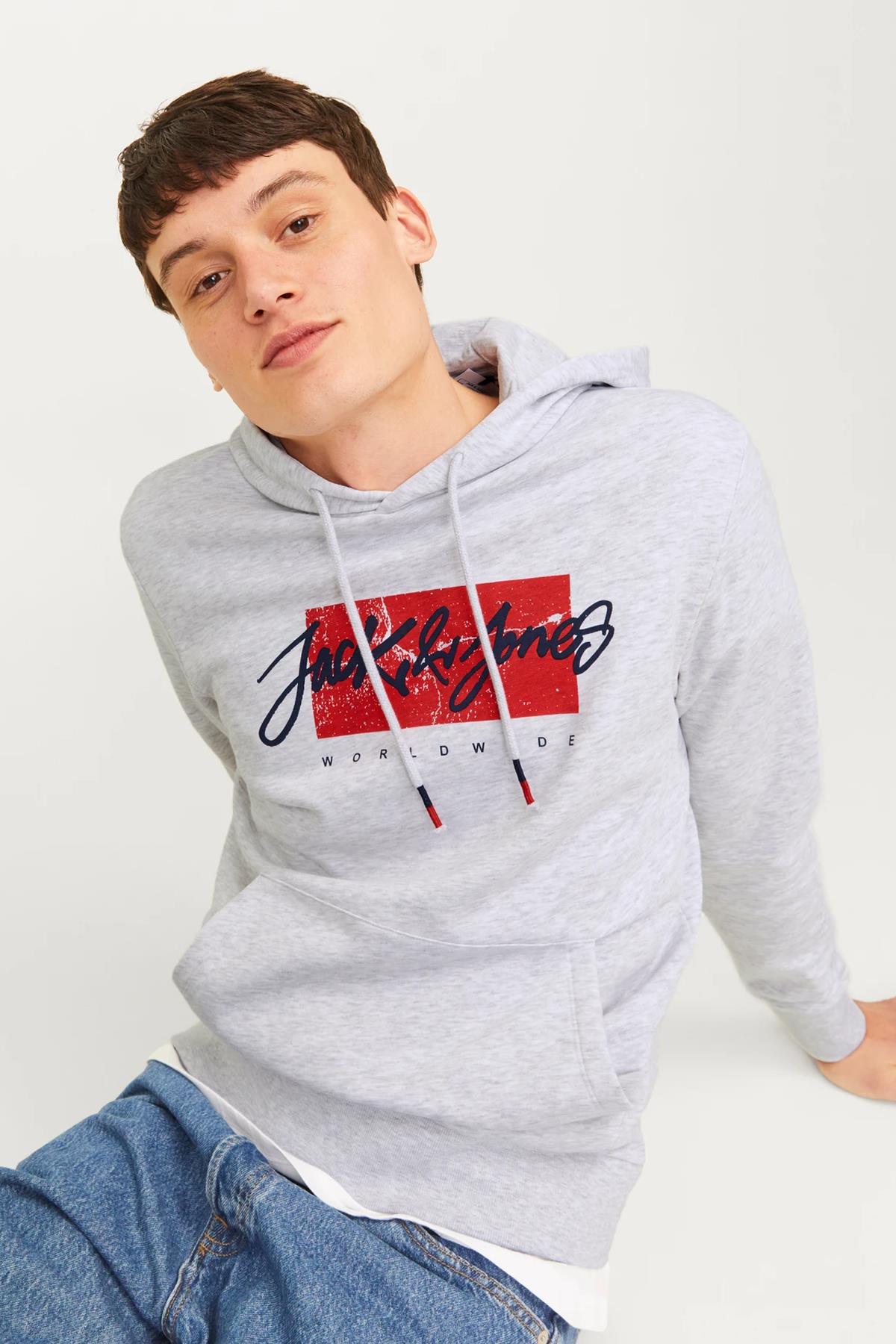 Jack & Jones Tiley Kapüşonlu Erkek Sweat 12256807
