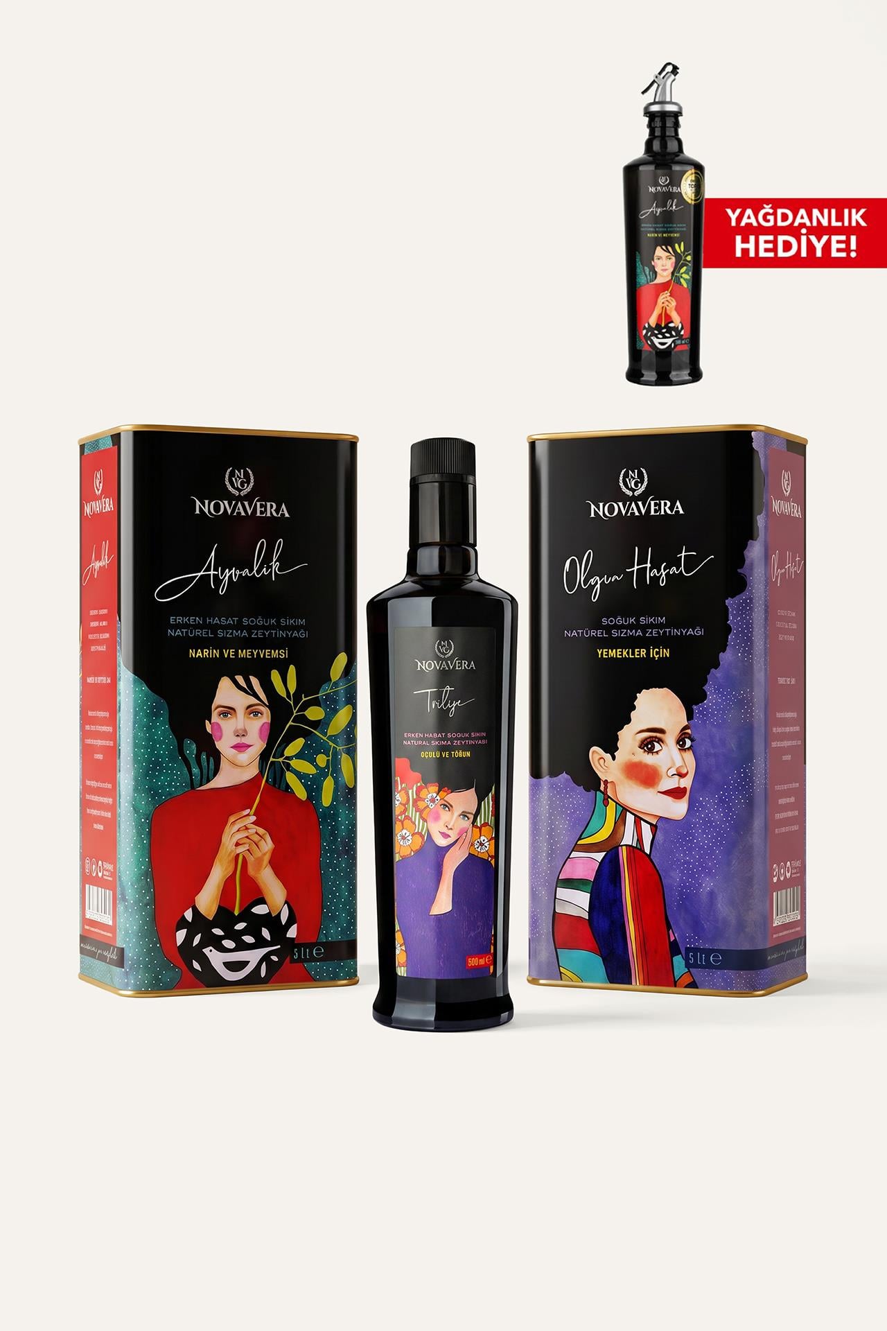 Ayvalık Olgun Hasat Zeytinyağı 5 lt + Trilye Erken Hasat Zeytinyağı 2 lt