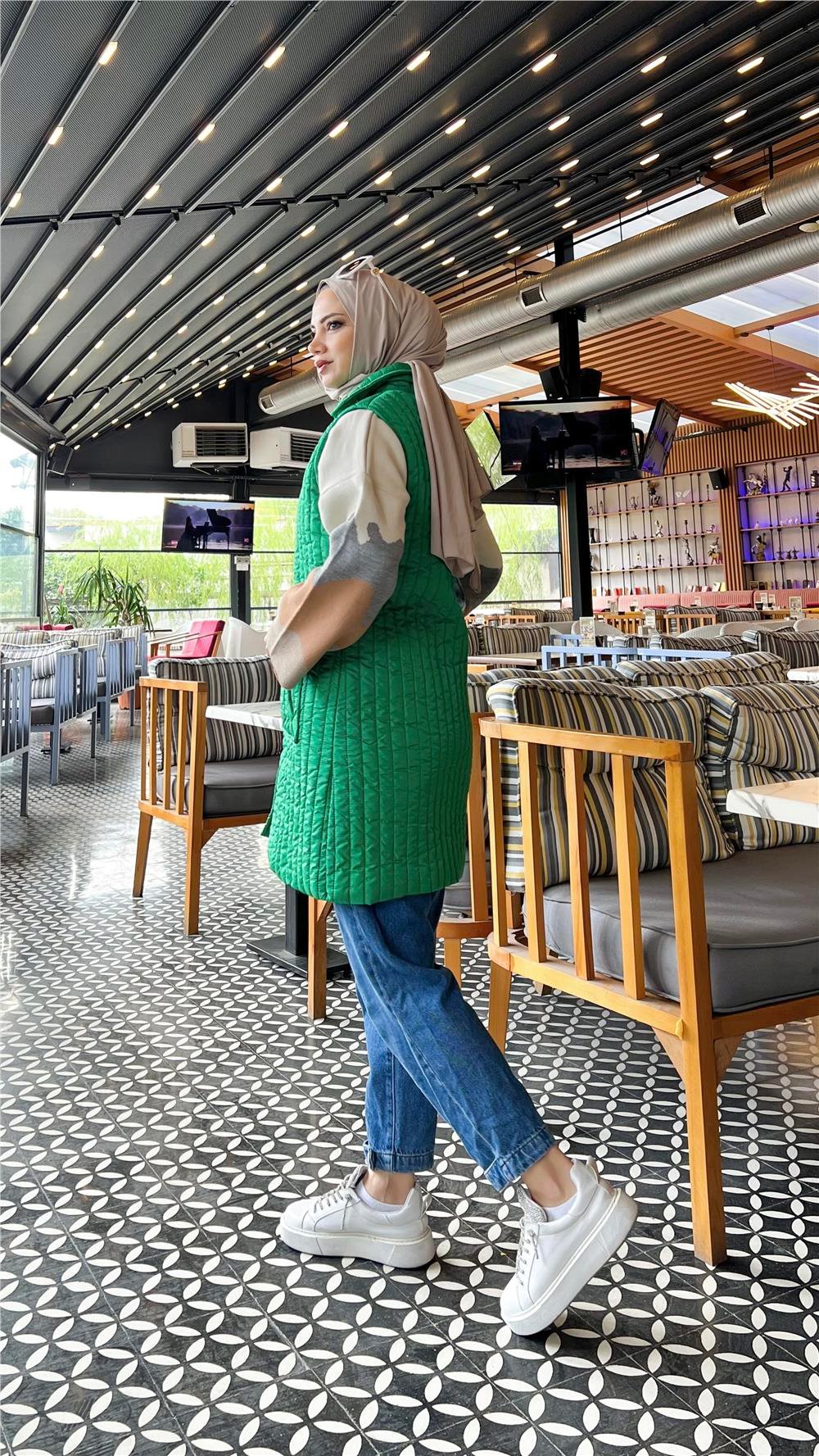 Ahenk Kapitone Yelek - BENETTON YEŞİL