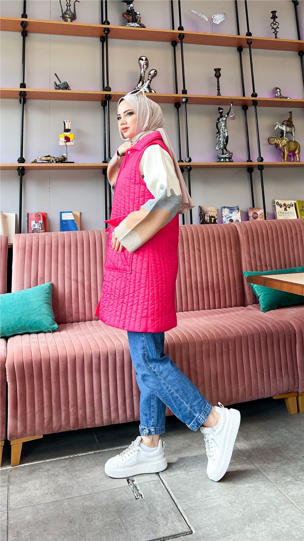 Ahenk Kapitone Yelek - FUŞYA