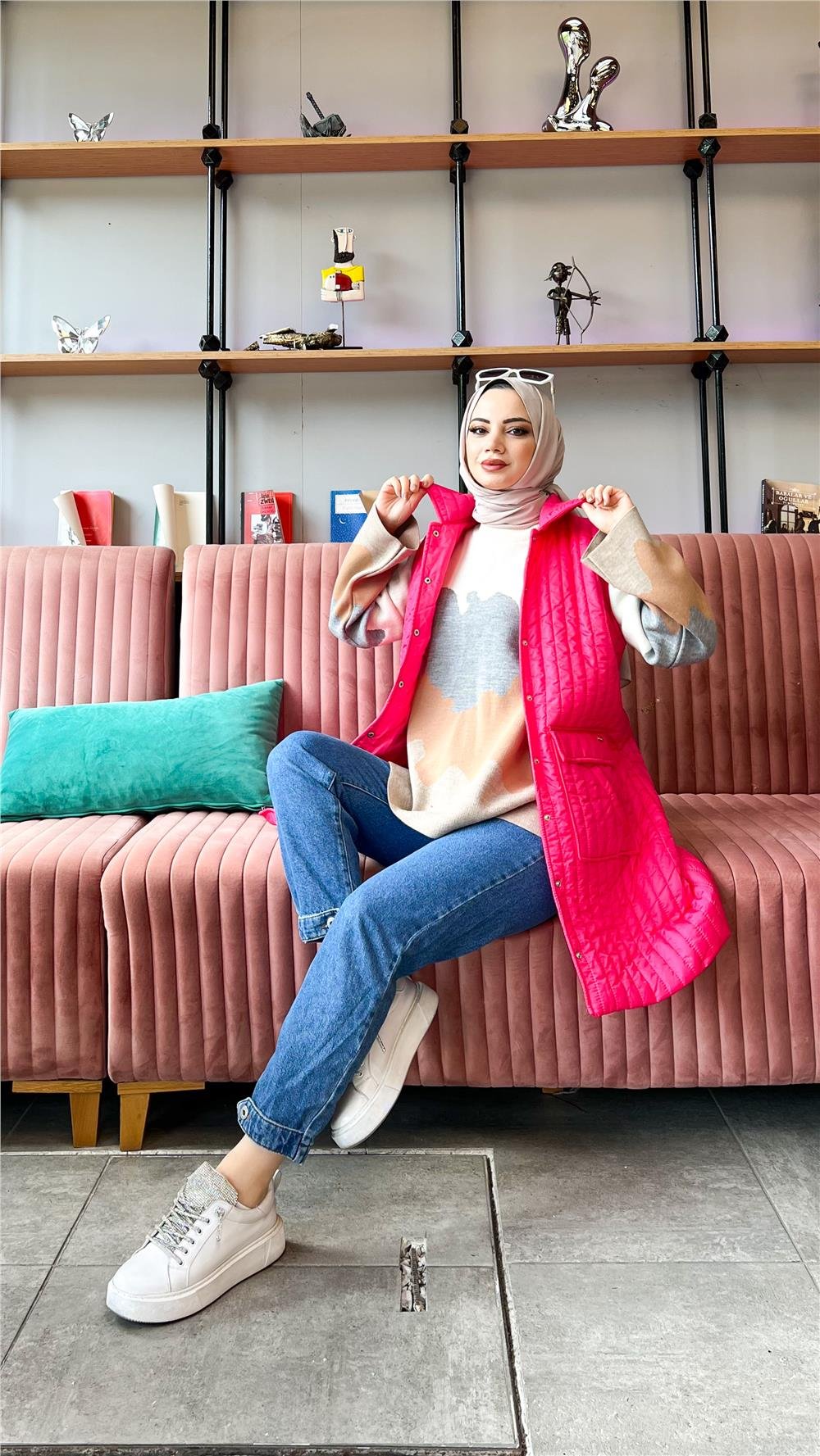 Ahenk Kapitone Yelek - FUŞYA