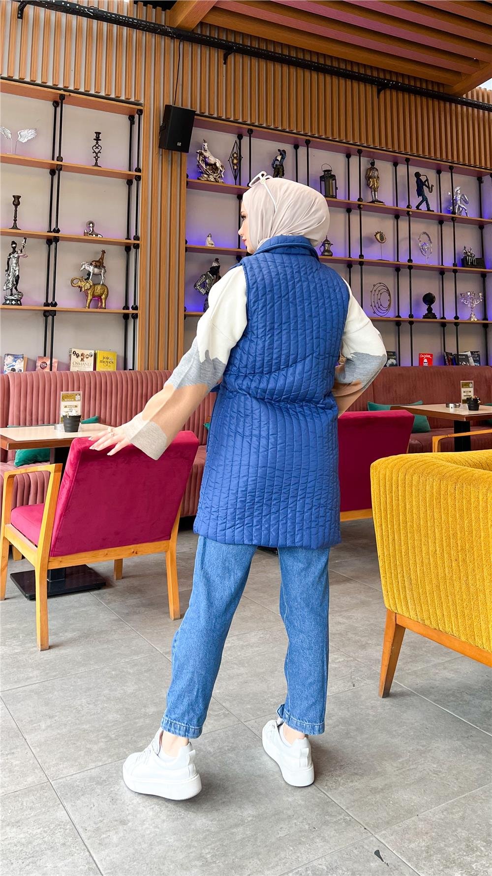 Ahenk Kapitone Yelek - İNDİGO