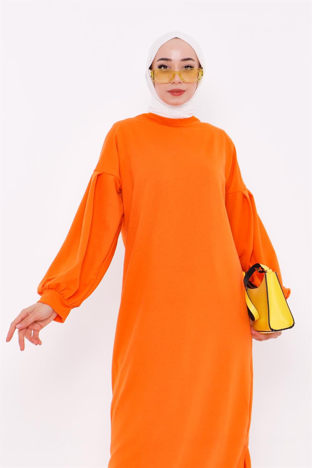 Balon Kol Midi Boy Sweatshirt Oranj