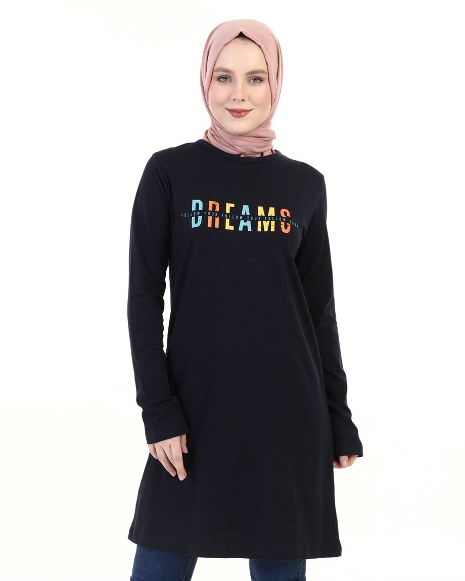 Baskılı Tunik Lacivert (6013)