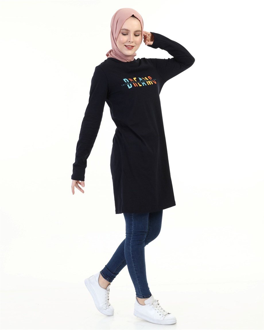 Baskılı Tunik Lacivert (6013)