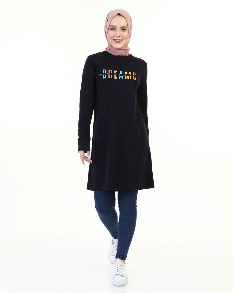 Baskılı Tunik Lacivert (6013)