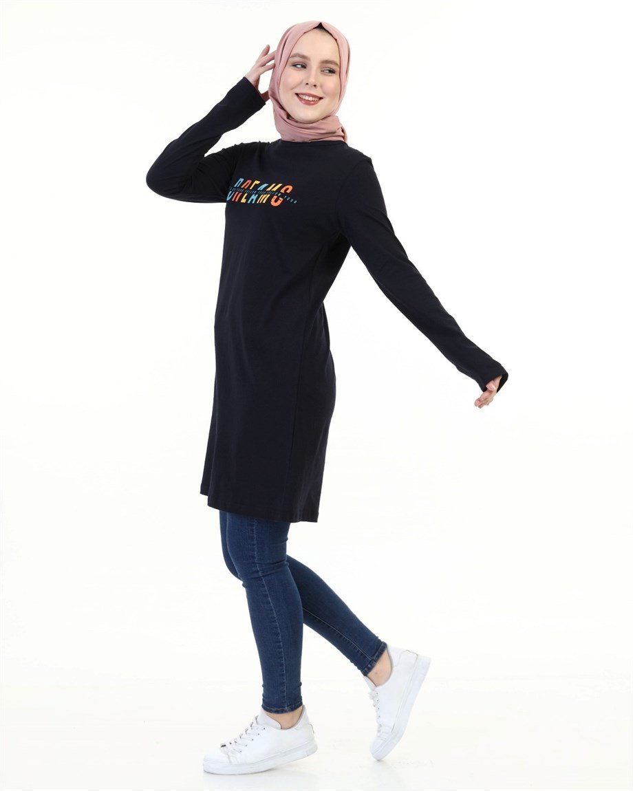 Baskılı Tunik Lacivert (6013)