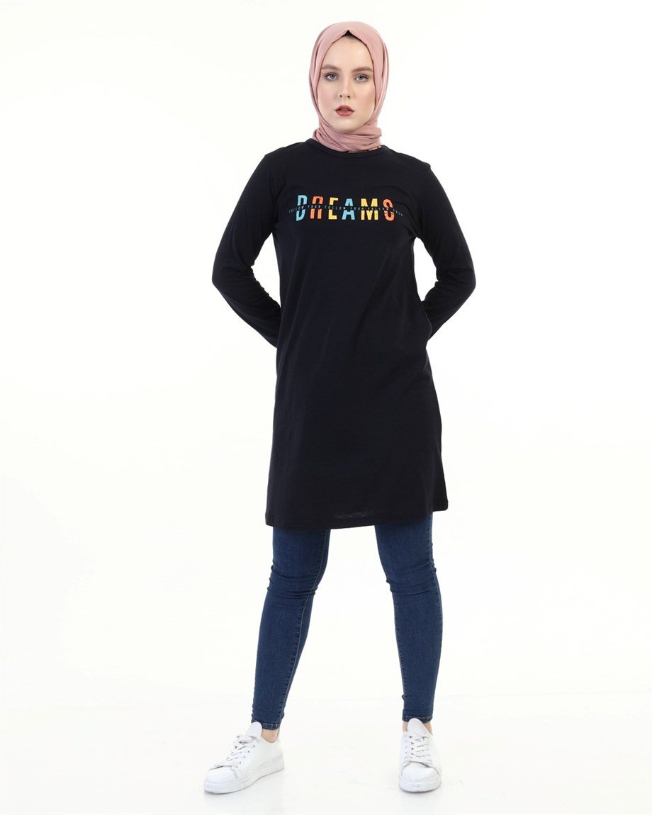 Baskılı Tunik Lacivert (6013)