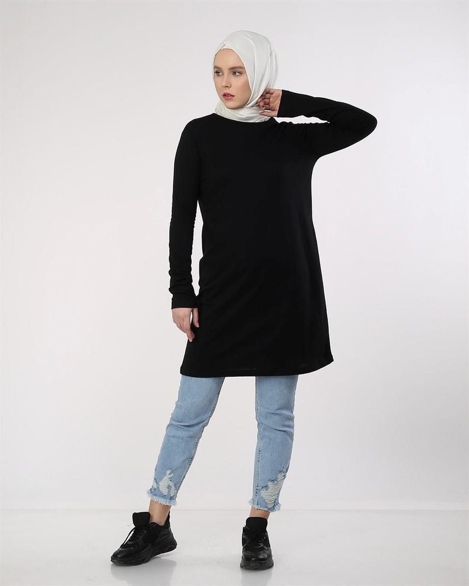 Baskılı Tunik Siyah (6016)