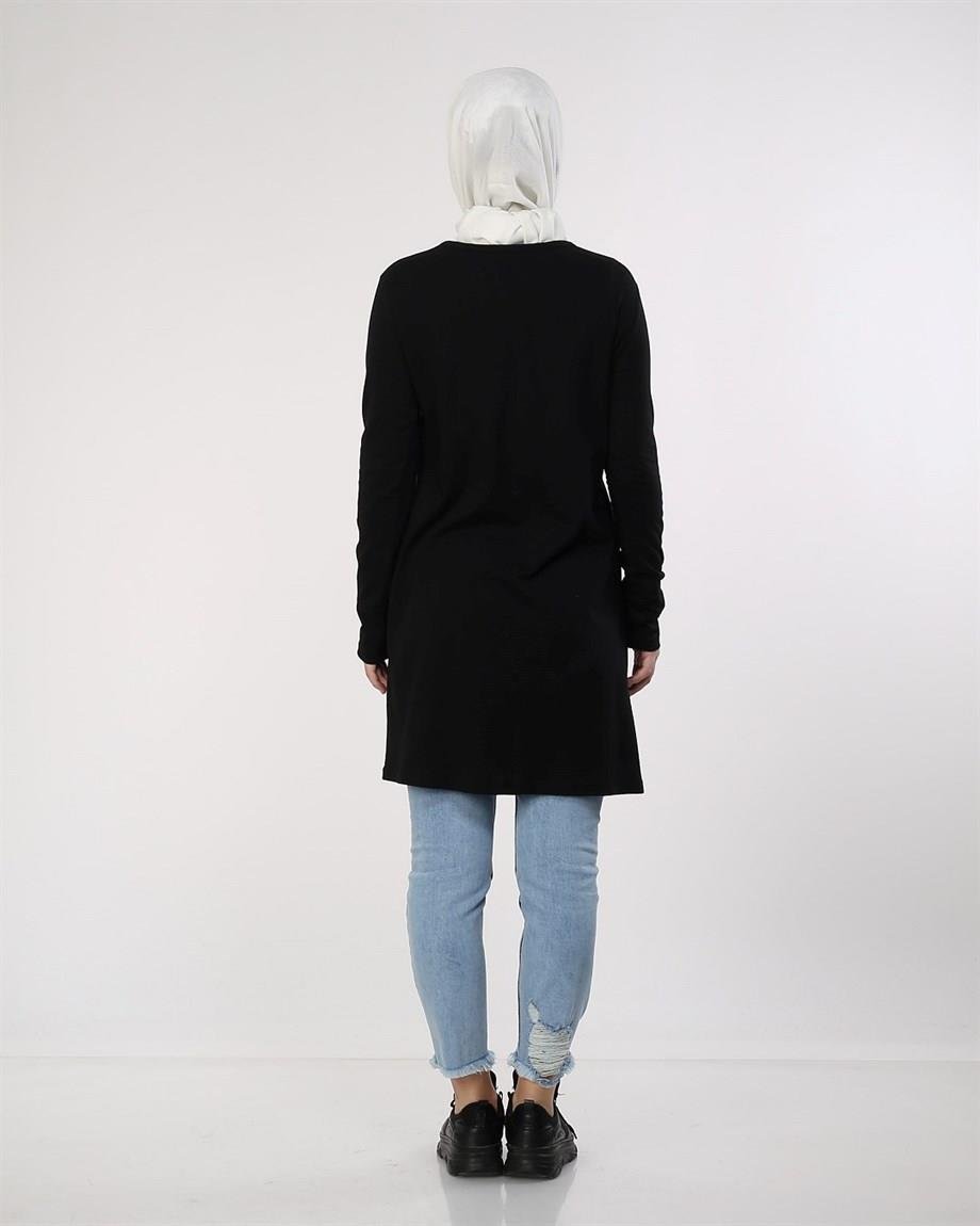 Baskılı Tunik Siyah (6016)