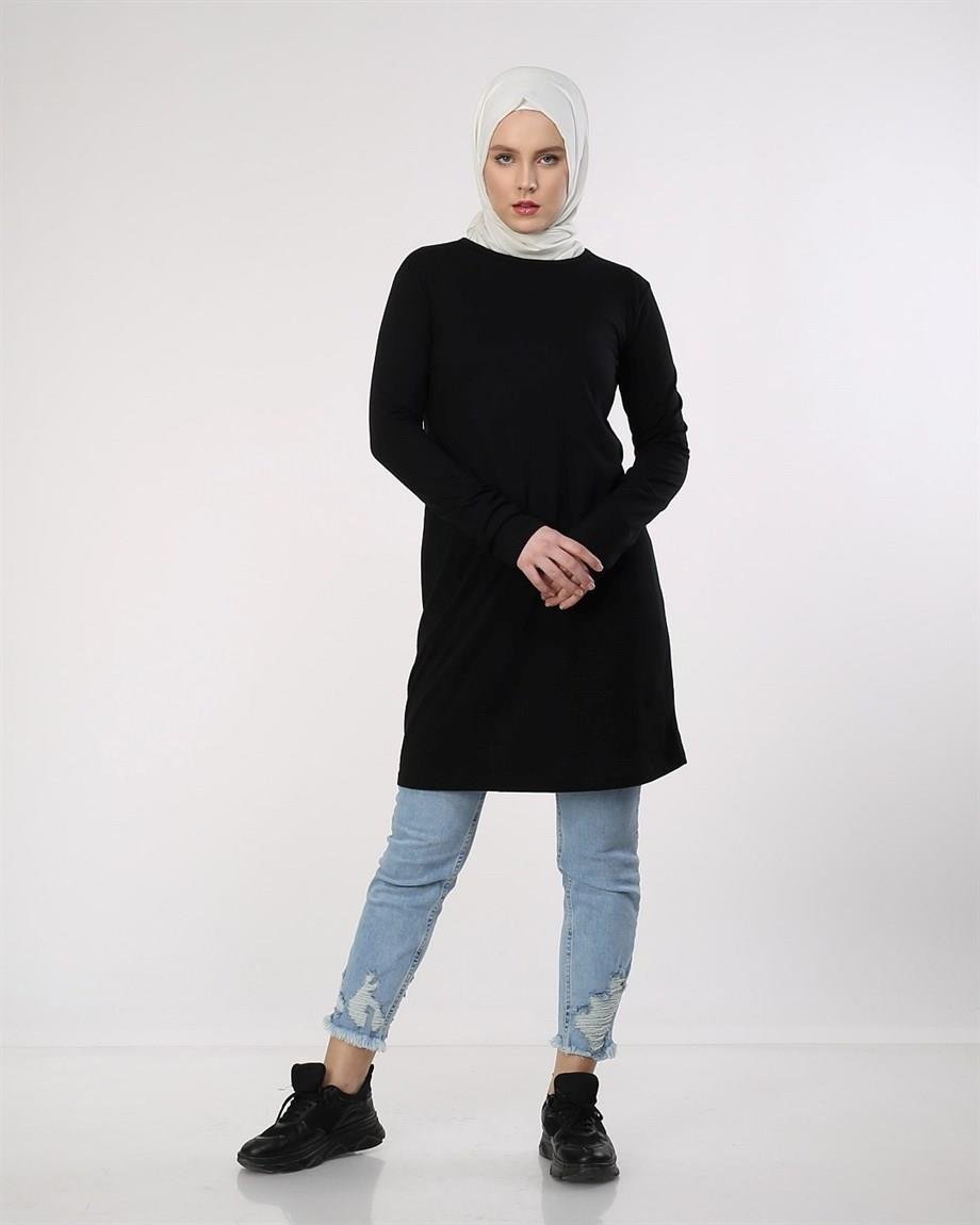 Baskılı Tunik Siyah (6016)