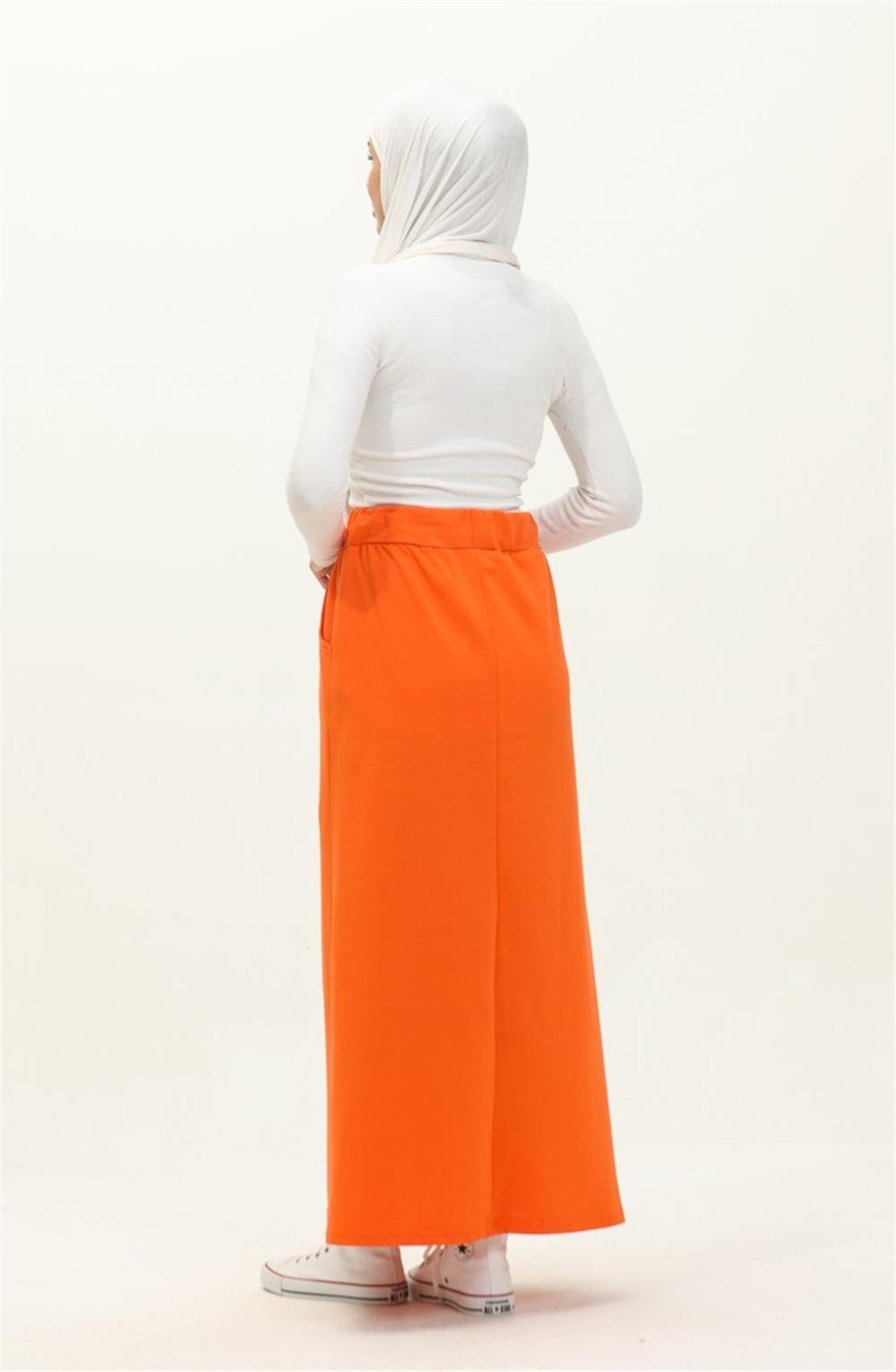 Beli Bağlamalı Cepli Spor Etek - 0152 - Oranj