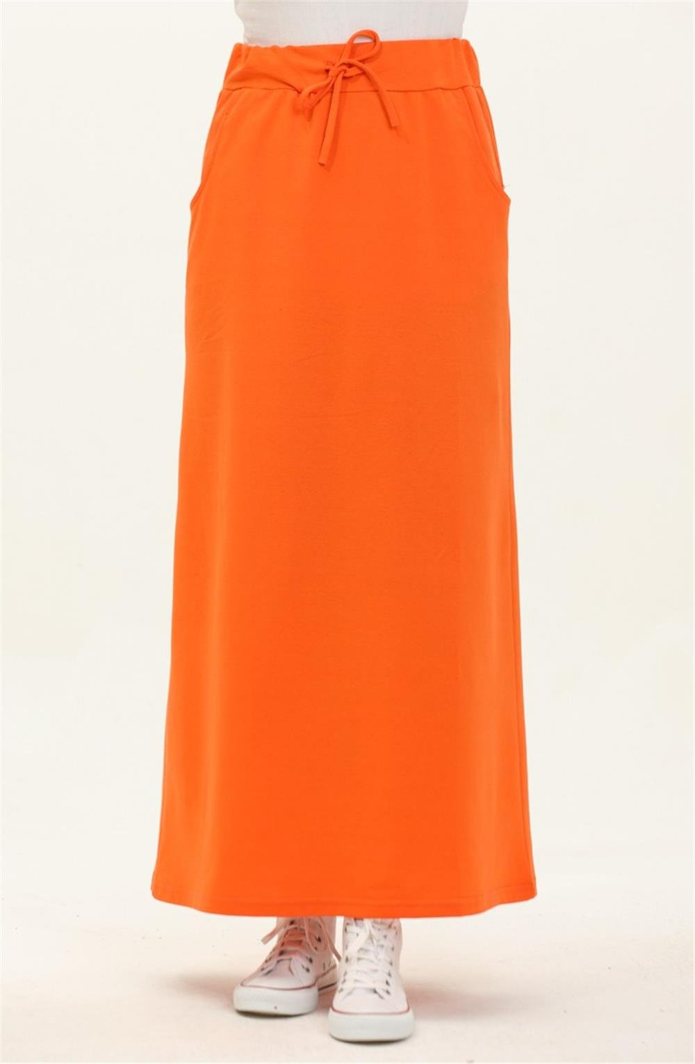 Beli Bağlamalı Cepli Spor Etek - 0152 - Oranj