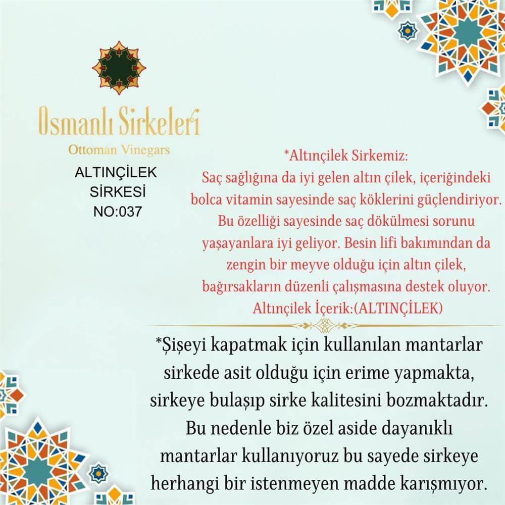 Egzotik - 02. Altınçilek Sirkesi - 500 ml