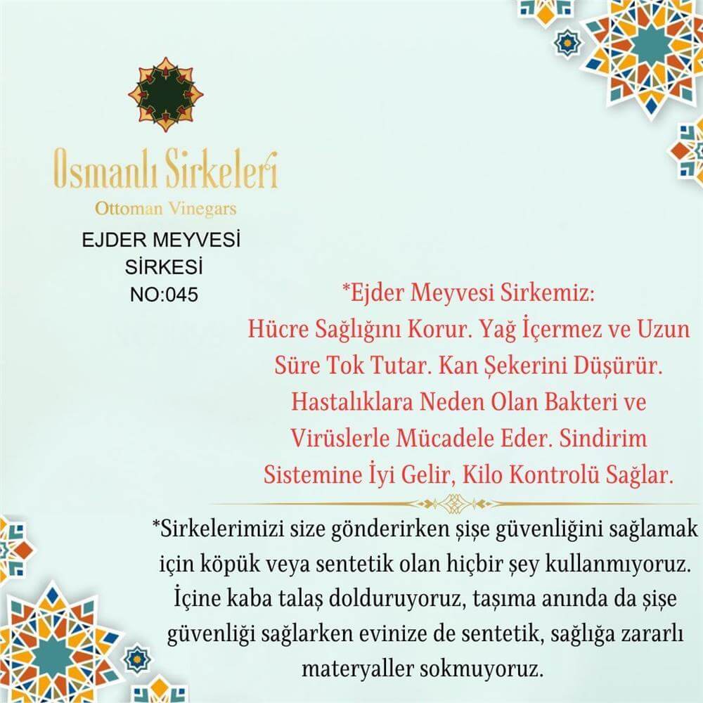 Egzotik - 02. Ejder Meyvesi Sirkesi - 500 ml