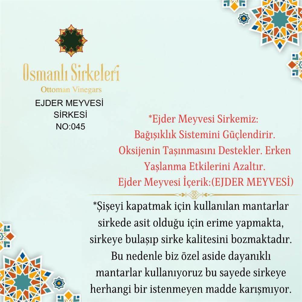 Egzotik - 02. Ejder Meyvesi Sirkesi - 500 ml