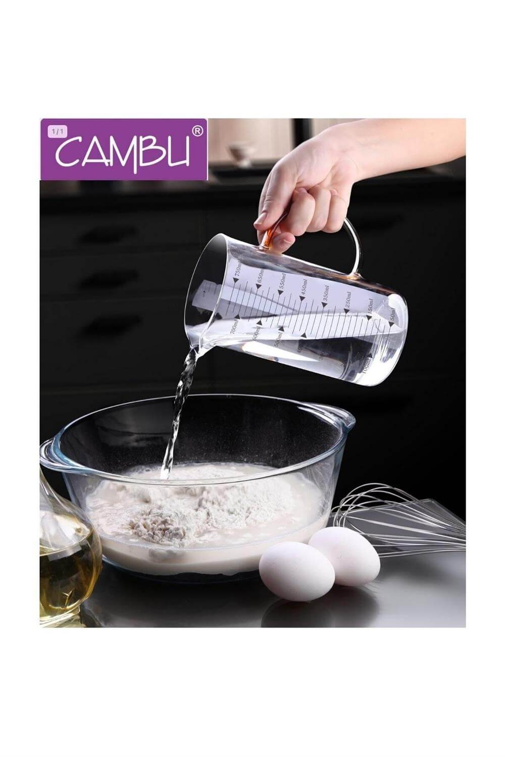 French Press Borosilikat Ateşe Dayanıklı Cam 3 ü 1 Arada - 700 ml