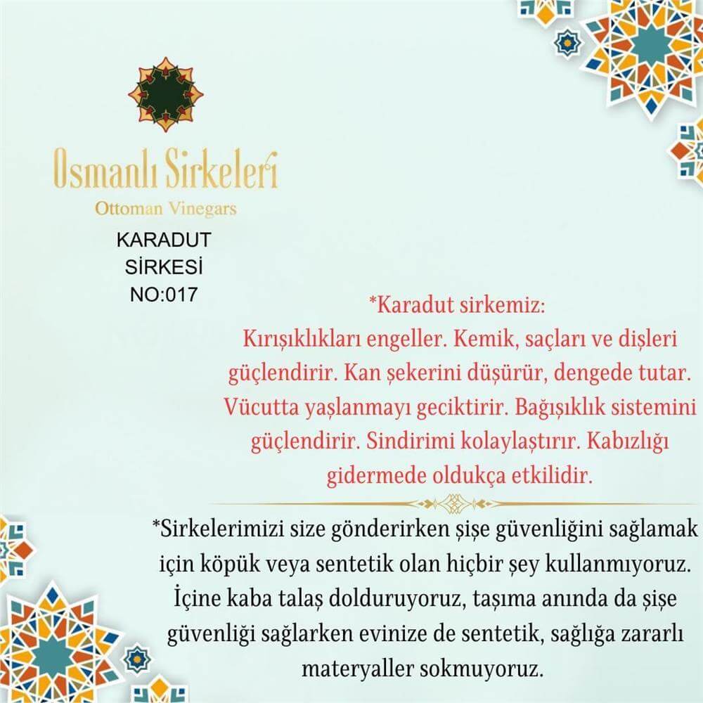 Geleneksel - 01. Karadut Sirkesi - 500 ml